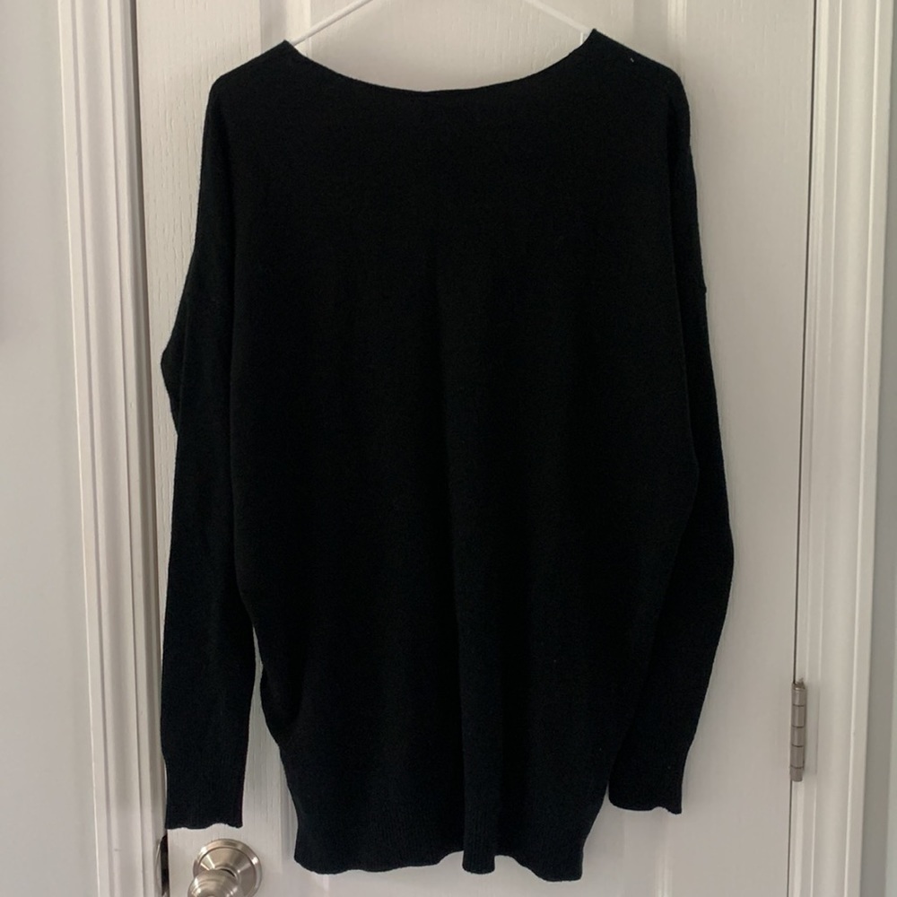 & Merci Black v neck pullover Sweater Dress S NWT casual oversized Lagenlook - Picture 6 of 10